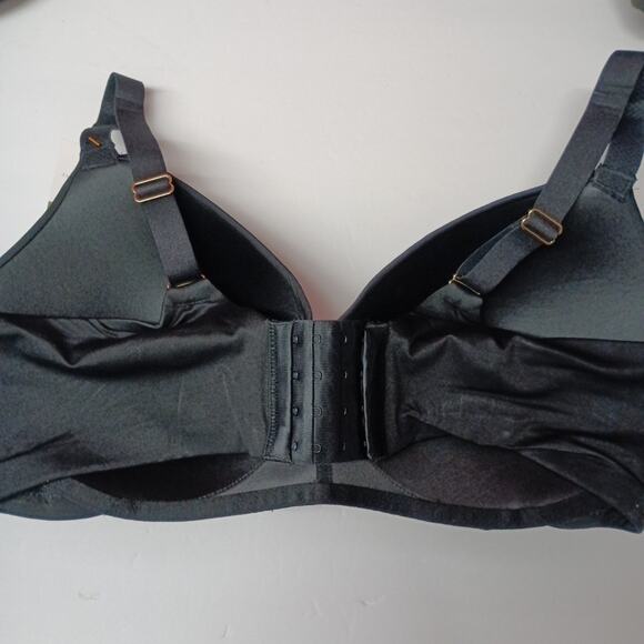 Joyspun Plus Wirefree Full Coverage Bra Women's Size 38DD Black Smooth Wings - Picture 4 of 5
